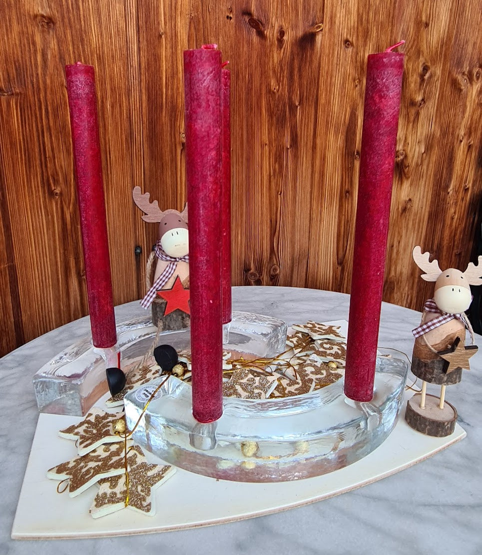 Stabkerzen Dunkelrot - 4er Set